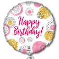 Happy Birthday Pink Dots a?? Helium Balloon